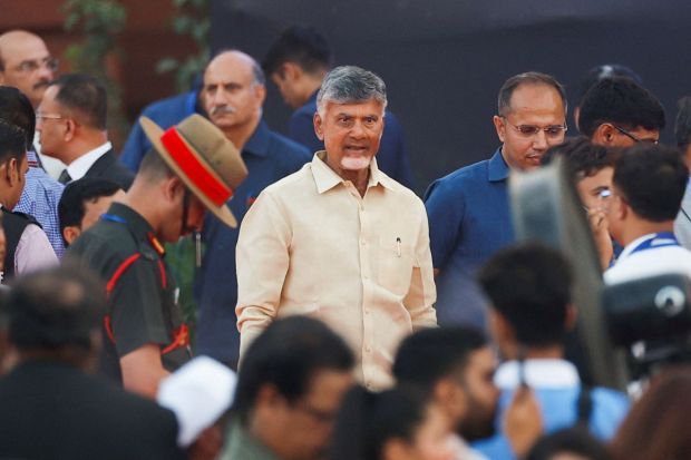 Chandrababu Naidu, chief of the Telugu Desam Party (TDP) from the state of Andhra Pradesh, attended India's Prime Minister Narendra Modi's swearing-in ceremony at the presidential palace.(Photo: Reuters)
