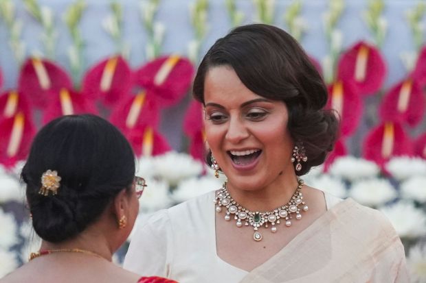 BJP MP Kangana Ranaut attended the swearing-in ceremony of PM-designate Narendra Modi and other ministers at Rashtrapati Bhavan.(Photo: PTI)