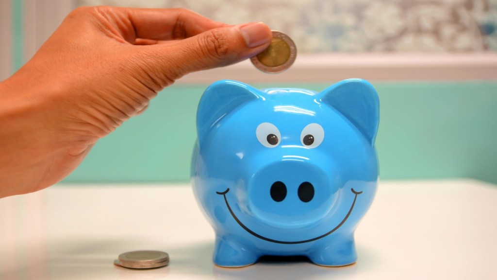Piggy bank saving money