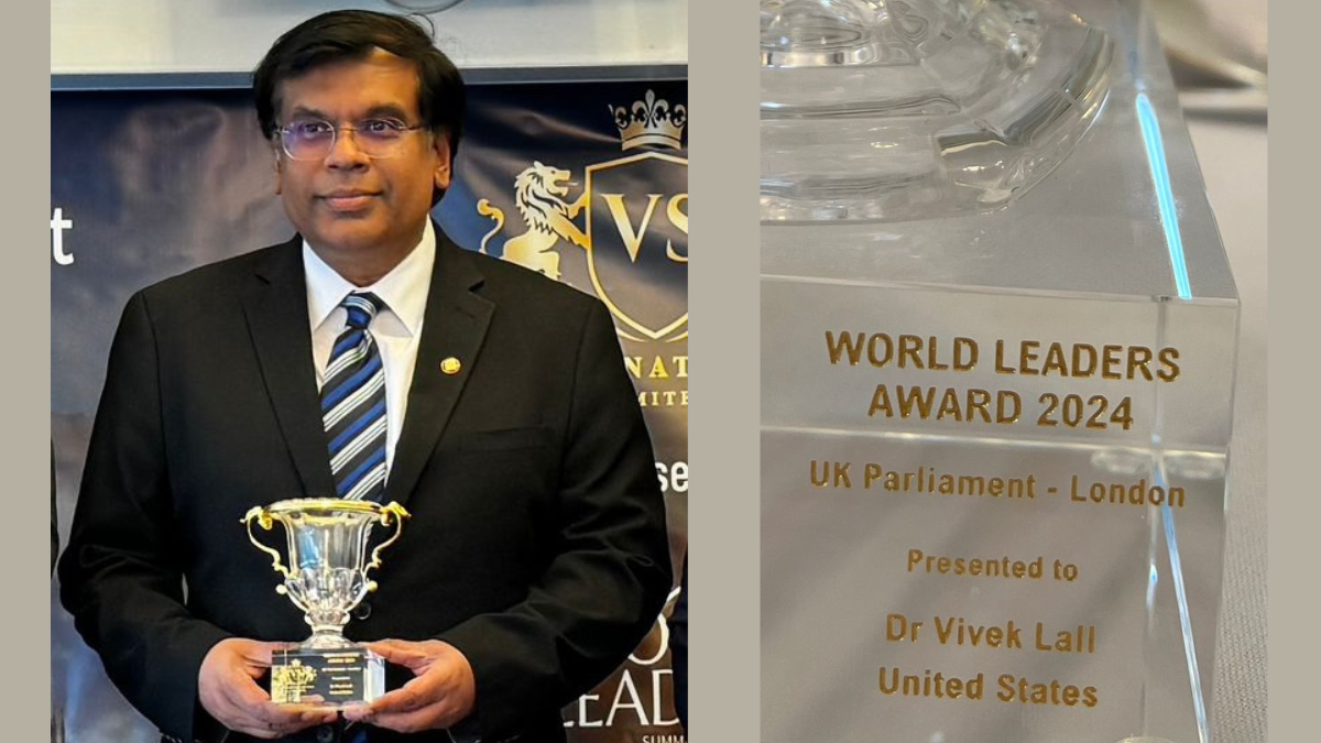 Dr Vivek Lall bags World Leaders Award at UK Parliament for critical ...