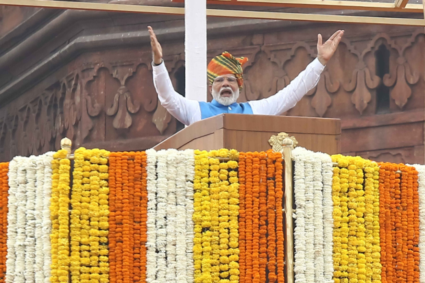 PM Modi delivering his speech. (Photo: Ministry of Defence)