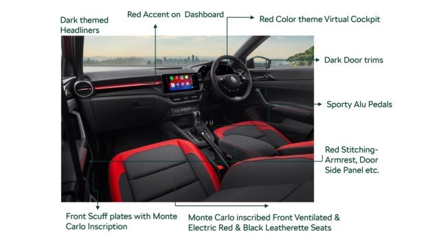 Skoda Slavia Monte Carlo interiors