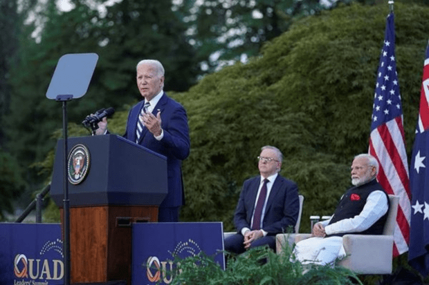U.S. President Joe Biden speaks as Australia's Prime Minister Anthony Albanese and India's Prime Minister Narendra Modi look on during a Cancer Moonshot event at the Quad leaders summit in Claymont, Delaware, U.S., September 21, 2024. (Reuters Photo)