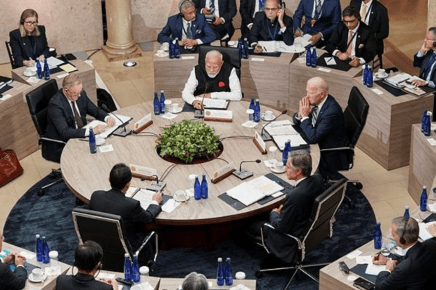 U.S. President Joe Biden, Japan's Prime Minister Fumio Kishida, Australia's Prime Minister Anthony Albanese, India's Prime Minister Narendra Modi and U.S. Secretary of State Antony Blinken meet at the Quad leaders summit in Claymont, Delaware, U.S., September 21, 2024. (Reuters Photo)