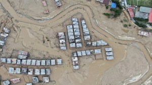 In this aerial image of the Kathmandu valley, a locality is swamped in mud in Kathmandu, Nepal, Monday, Sept. 30, 2024 in the aftermath of a flood caused by heavy rains.AP/PTI