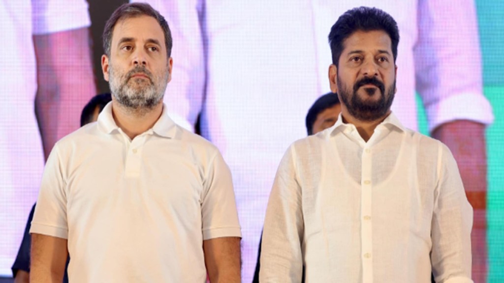 Congress leader Rahul Gandhi with Telangana Chief Minister Revanth Reddy.