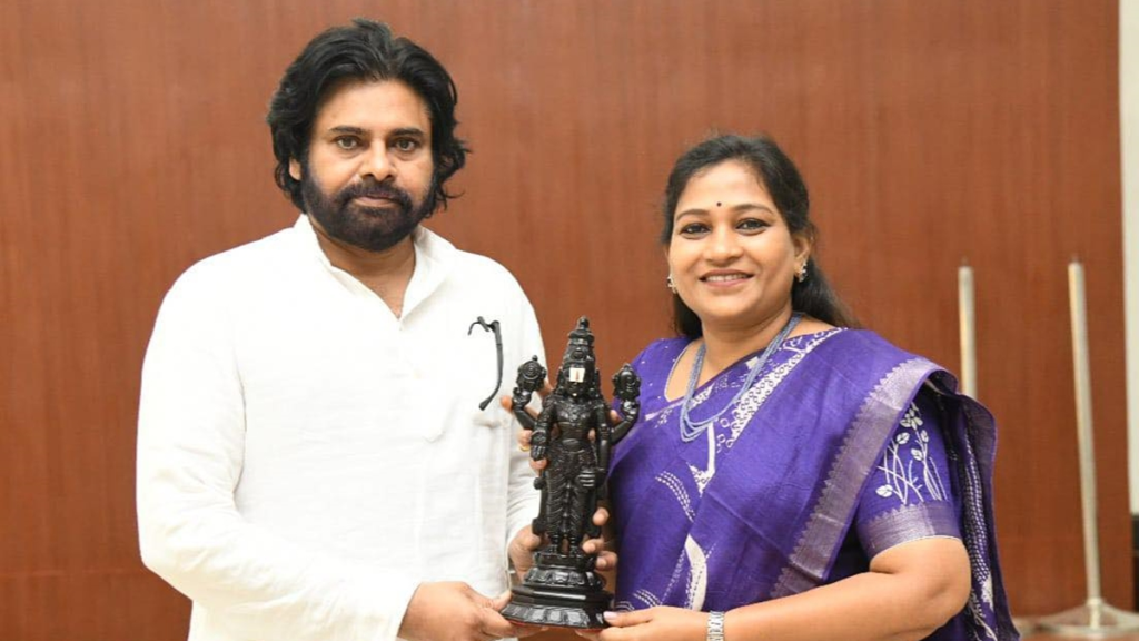 Deputy Chief Minister and Jana Sena Party (JSP) president Pawan Kalyan and Andhra Pradesh Home Minister Vangalapudi Anitha.