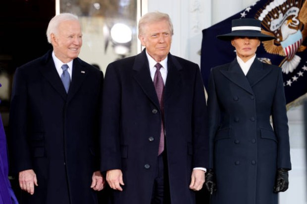 U.S. President Joe Biden greets President-elect Donald Trump and Melania Trump at the White House in preparation for his inauguration on January 20, 2025, in Washington, DC. Donald Trump is set to assume office for his second term as the 47th president of the United States. (Photo by Win McNamee/Getty Images)