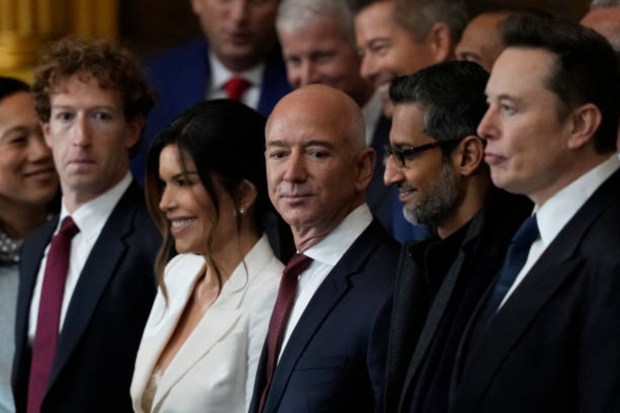 Guests including Mark Zuckerberg, Lauren Sanchez, Jeff Bezos, Sundar Pichai and Elon Musk attend the Inauguration of Donald J. Trump in the U.S. Capitol Rotunda on January 20, 2025 in Washington, DC. Donald Trump takes office for his second term as the 47th president of the United States. (Photo by Julia Demaree Nikhinson - Pool/Getty Images)