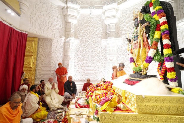 All rituals were followed to mark one year after the historic 'Pran Pratishtha' ceremony held on January 11, 2024, in alignment with the Hindu calendar. (Image Source: Reuters)