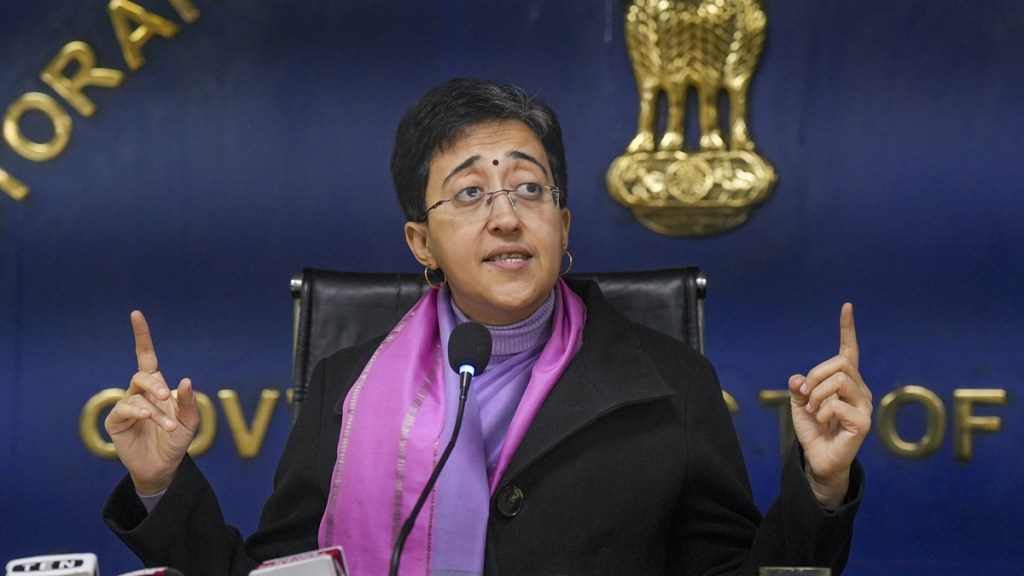 Delhi Chief Minister Atishi addresses a press conference, in New Delhi, Saturday, Jan. 4, 2025. (PTI Photo)