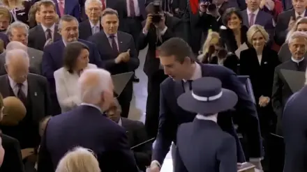 barron trump, donald trump, joe biden, barron trump joe biden handshake, reuters, president trump inauguration, world news