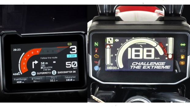 Hero Xtreme 250R vs KTM 250 Duke instrument panel