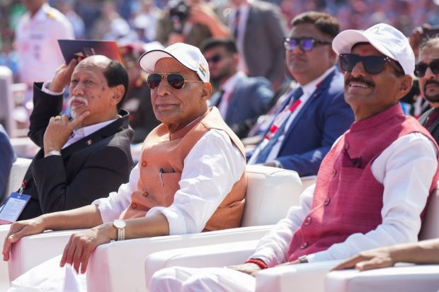 Defense Minister Rajnath Singh announced that India's defense manufacturing value is expected to exceed 1.25 trillion rupees, with defense exports surpassing Rs 210 billion. (Image: PTI)