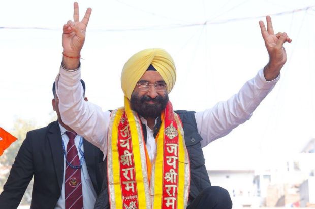 The BJP also bagged a large section of minority votes in Delhi Elections across Shaheenbagh, Baburpur and Mustafanagar. This is Manjinder Singh, as he celebrates his victory from sikh-dominated Rajouri Garden of Delhi. (Image: X)
