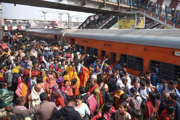 With a hurried rush at railway platforms, people were also seen entering through windows to cut the crowd. (Image: PTI)
