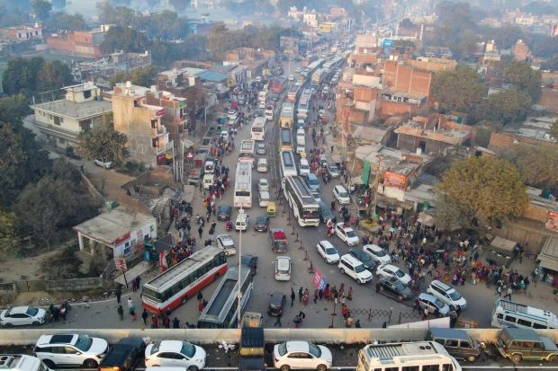 Traffic conditions are reportedly better managed in the city anticipating an overwhelming crowd for the snan. (Image: PTI)