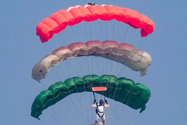 Under the 'Make in India' and 'Atmanirbhar Bharat' scheme, this Aero Show is said to be the largest ever in its magnitude. (Image: PTI)