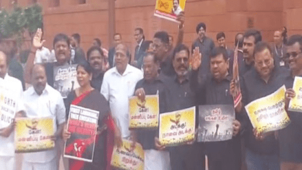 DMK protests in Parliament over NEP, Three-Language Policy; War of words With Union Minister Dharmendra Pradhan