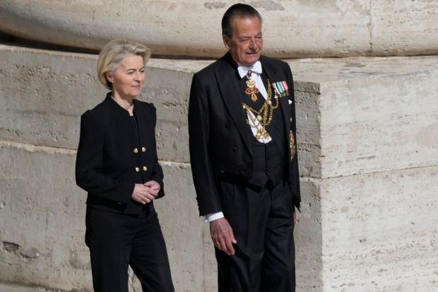 European Commission President Ursula von der Leyen arrived at the Vatican earlier today. (Image: AP)