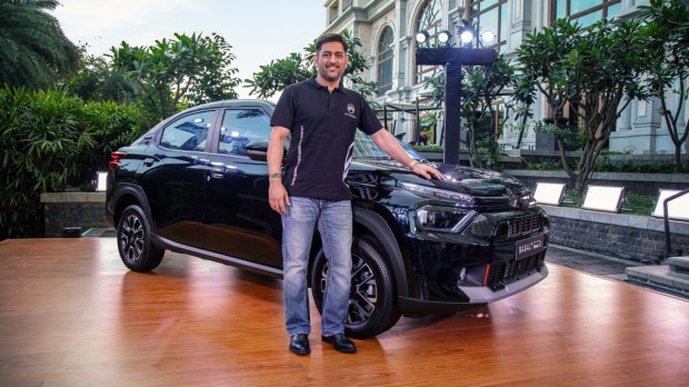 MS Dhoni receiving 1st Basalt Dark Edition