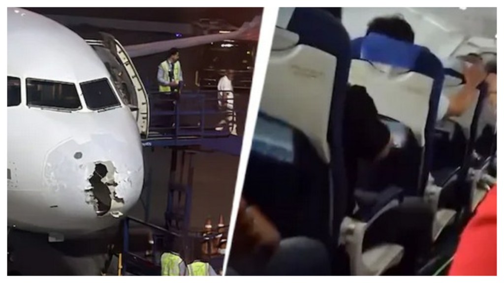 IndiGo Flight Damaged, Lands Safely After Emergency. (Image Source: X/Twitter)