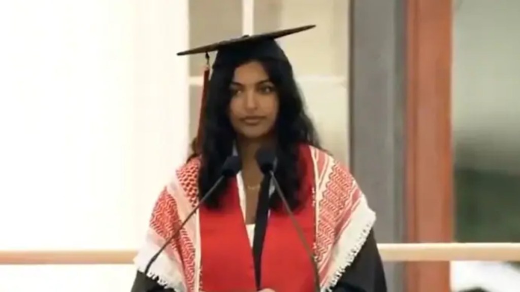 MIT bans India-American student Megha Vemuri from graduation ceremony, after pro-Palestine speech. (Image Source: Youtube/MIT)