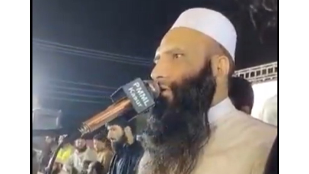 LeT commander gives hate speech against India. (Image Source: Screenshort from twitter)