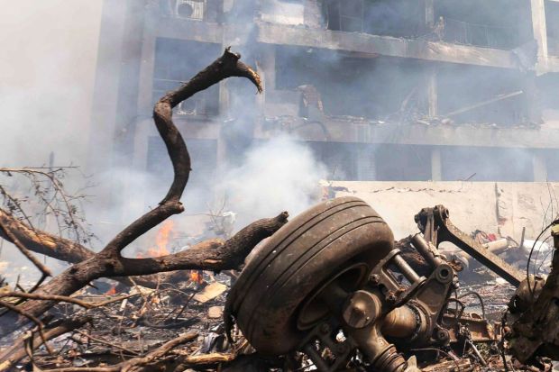 Roads around the crash site have been completely sealed by authorities. Residents have been asked to stay away to help emergency services carry out operations smoothly. (Image Source: PTI) 