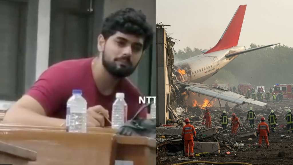 Ahmedabad Plane Crash: The video shows a man weeping quietly, lost in grief, as he waits for the hospital to hand over his girlfriend's dead body to him.