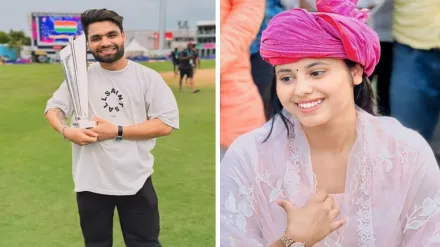 Rinku Singh (Left) and MP Priya Saroj (right)