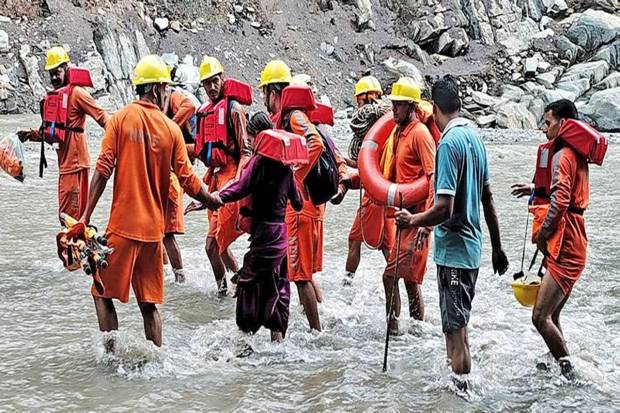 Mandi in Himachal Pradesh witnessed flooding in rural areas and jammed drains after showers escalated over the weekend. (Photo source: PTI)