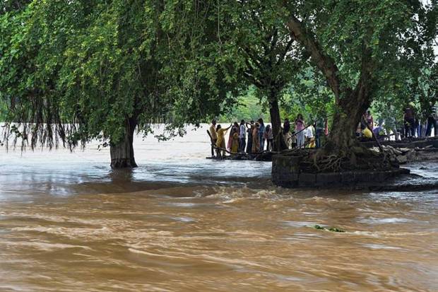 Flood affected area near at Bhedaghat in Jabalpur, in Madhya Pradesh. (Photo source: PTI)