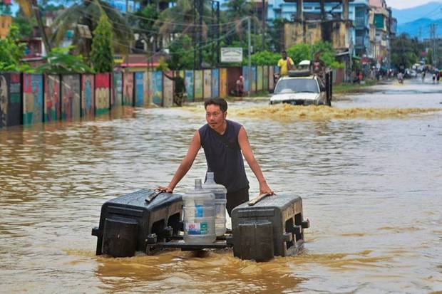 Agartala in Tripura is facing continued rains, and water has entered homes in some districts. (Photo source: PTI)