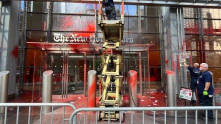 New York Times office vandalised