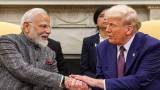 Prime Minister Narendra Modi meeting US president Donald Trump at the White House