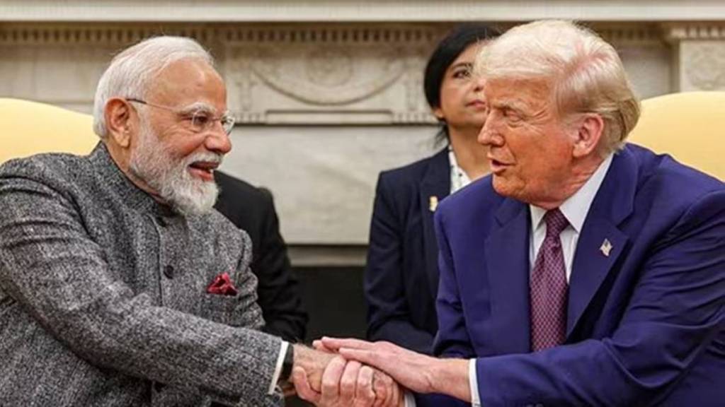 Prime Minister Narendra Modi meeting US president Donald Trump at the White House