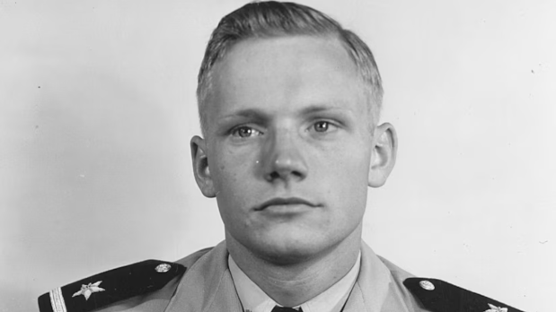  A youthful Ensign Neil Armstrong in 1952, serving as a naval aviator. His military career took him to the skies over Korea, where he flew 78 combat missions as a pilot in the Grumman F9F Panther. (Photo Source: NASA)