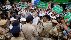 Rahul Gandhi leads Opposition’s protest march to EC; MPs detained, Akhilesh Yadav climbs over barricade – In pictures