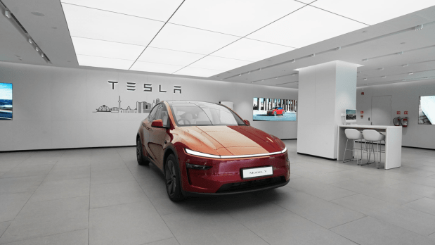  The store currently showcases the Model Y electric SUV, the first Tesla model available to Indian buyers, with deliveries expected to begin later in 2025. (Photo Source: Official X handle Tesla_India)