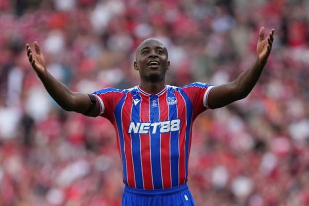 Crystal Palace's Jean-Philippe Mateta reacts after a goal. (Image Source: AP)