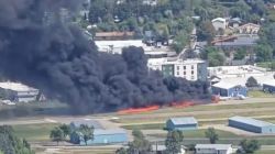Montana plane crash: Plumes of smoke erupt as plane crashes into parked aircraft on runway | Watch