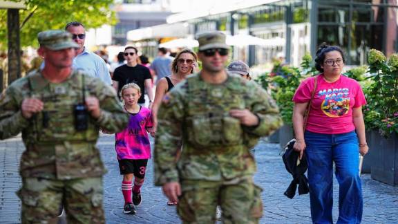 US National Guard troops in washington with weapons