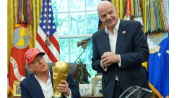 Trump jokes ‘Can I keep it?’ as FIFA chief presents 2026 World Cup trophy at White House