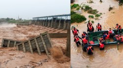 Jammu Floods In Pictures: Basantar, Tawi, Chenab reach danger mark; schools offices closed as heavy rainfall destroys highways, buildings