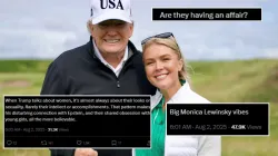 ‘Monica Lewinsky vibes’: Trump’s ‘creepy’ Karoline Leavitt ‘face-lips-brain’ praise sparks affair rumours