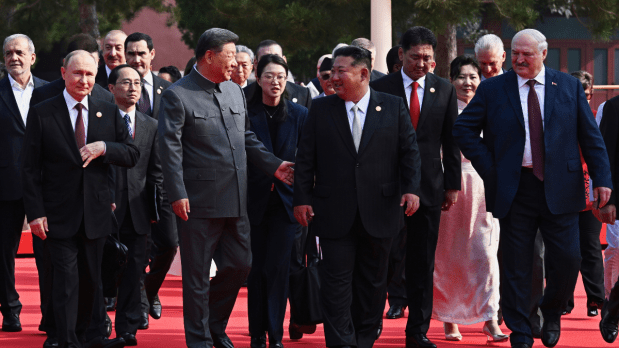 The three leaders exchanged words during the parade, with Xi seen conversing separately with both men on multiple occasions which invited ‘hateful’ comments from Donald Trump. (Photo Source: Associated Press)