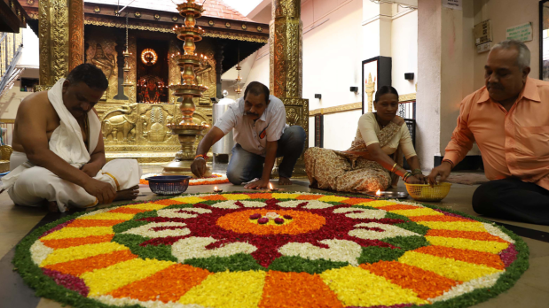  Ayyappa Temple celebrates traditional Onam festival behind closed doors sans the devotees in Rastapeth. (Photo Source: PTI)