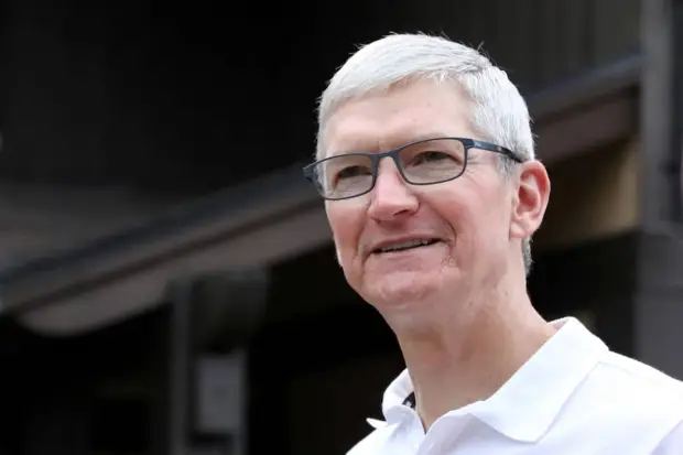  Apple's Tim Cook- Taken home $74.6 million, heads a $3.5 trillion company despite a -4.2% stock dip. (Photo source: Reuters)